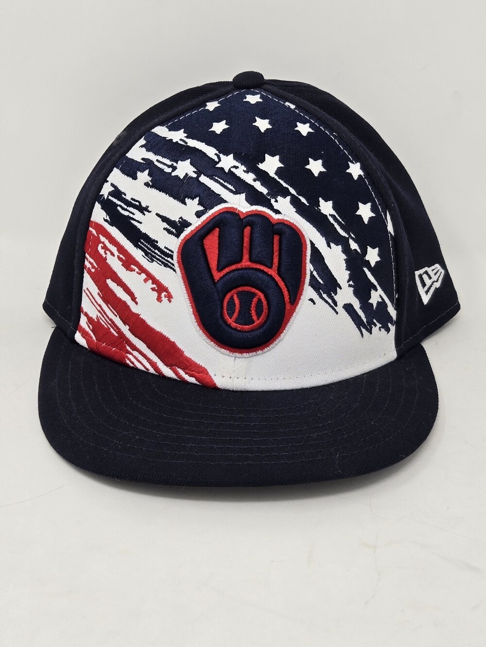 Milwaukee Brewers MLB NEW ERA 59FIFTY Fitted Hat Cap 7 1/8 4th of July Splash